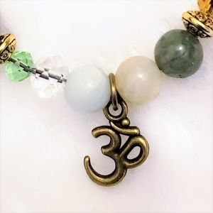 Agate/Amazonite/Opal Om Yoga Stretch Bracelet